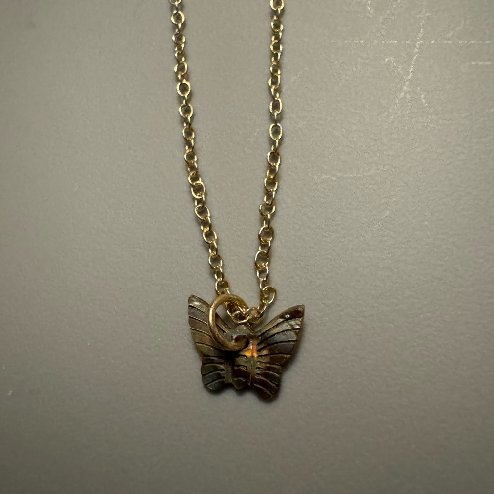 Gold Butterfly Pendant Necklace